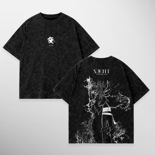 Camiseta Nacht Faust: Canis de Black Clover, color acid wash negro