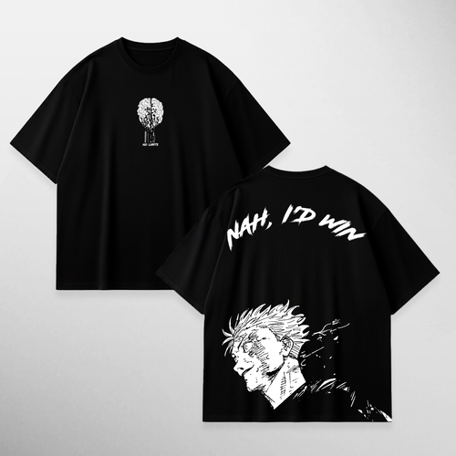 Camiseta Gojo: Nah, I'd win de Jujutsu Kaisen, color negro
