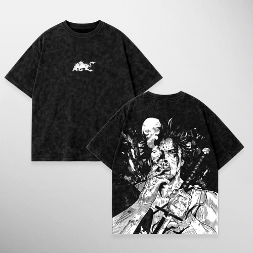 Camiseta Yami Sukehiro: Dark Magic (Acid Wash) de Black Clover, color acid wash negro