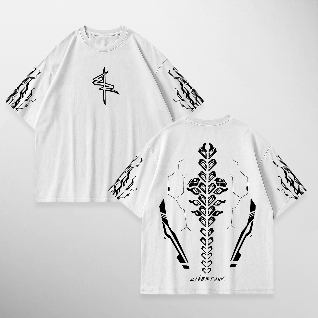 Camiseta blanca de Cyberpunk: Sandevistan en algodón