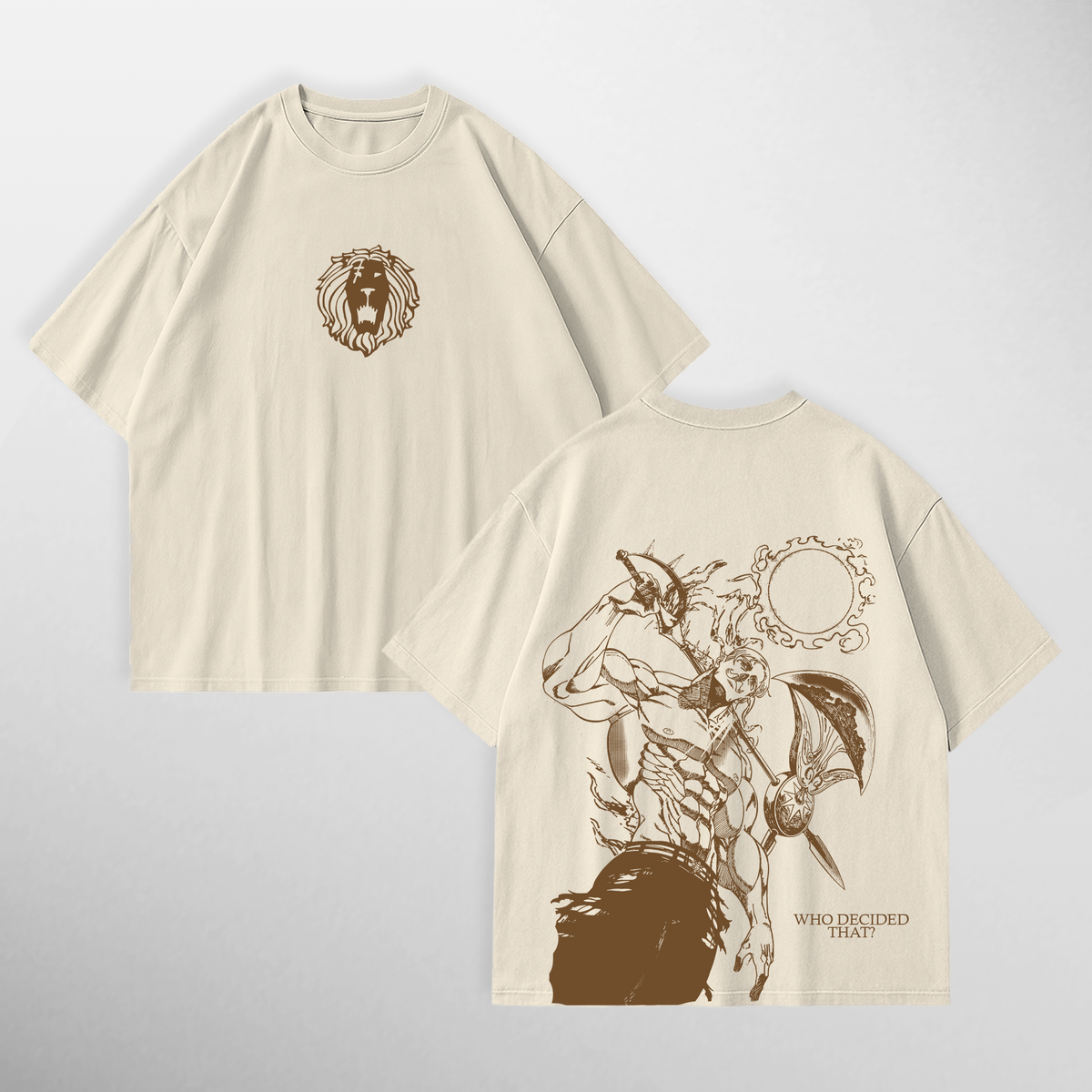 Camiseta Escanor: Orgullo del león III, color vainilla