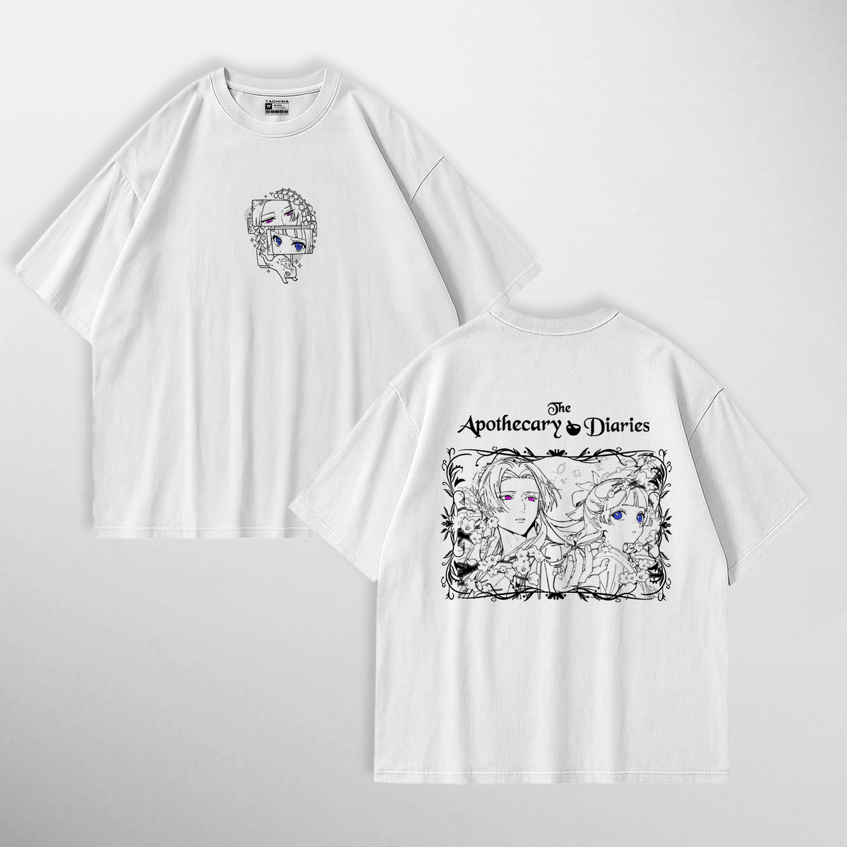 Camiseta Mao Mao x Shinji: Apothecary VII de The Apothecary Diaries, color blanco