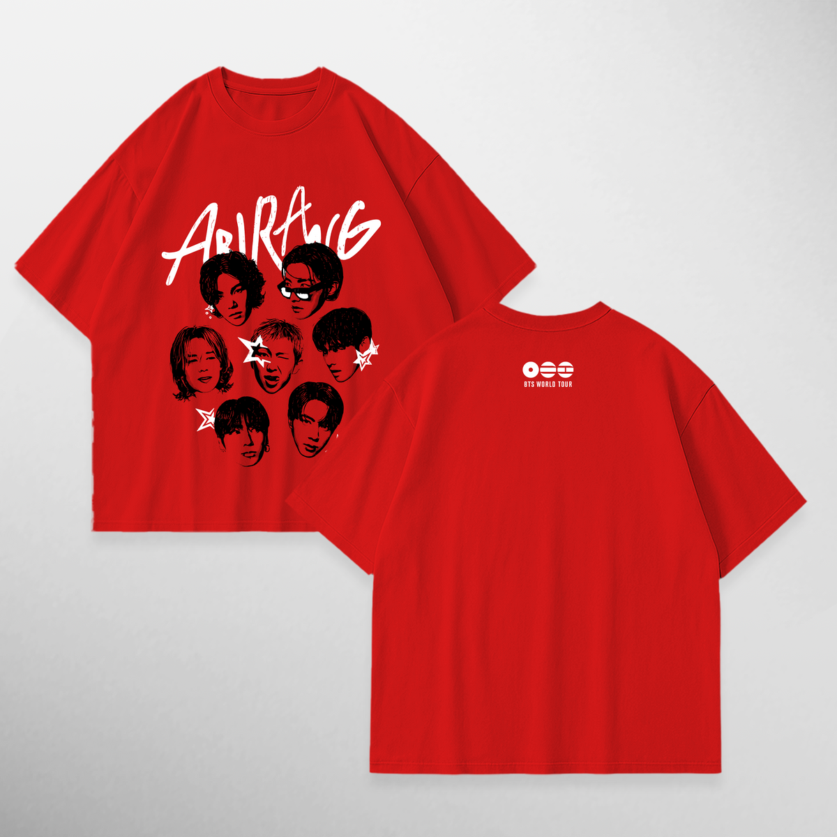 Camiseta BTS: Arirang World Tour, color rojo
