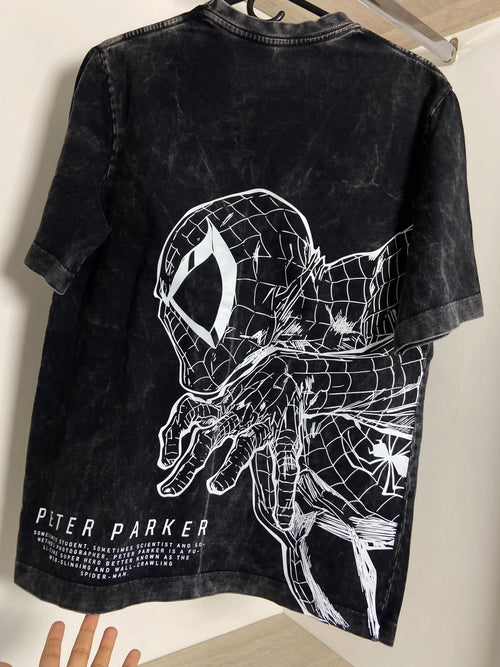 Camiseta Spiderman acid wash talla M oversized