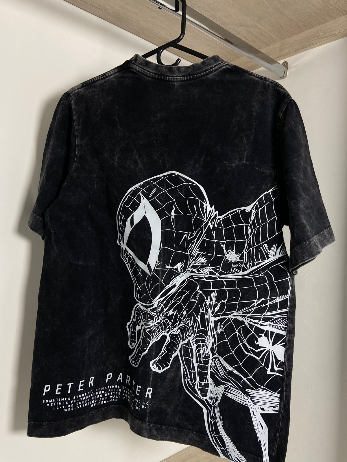 Camiseta Spiderman acid wash talla M oversized