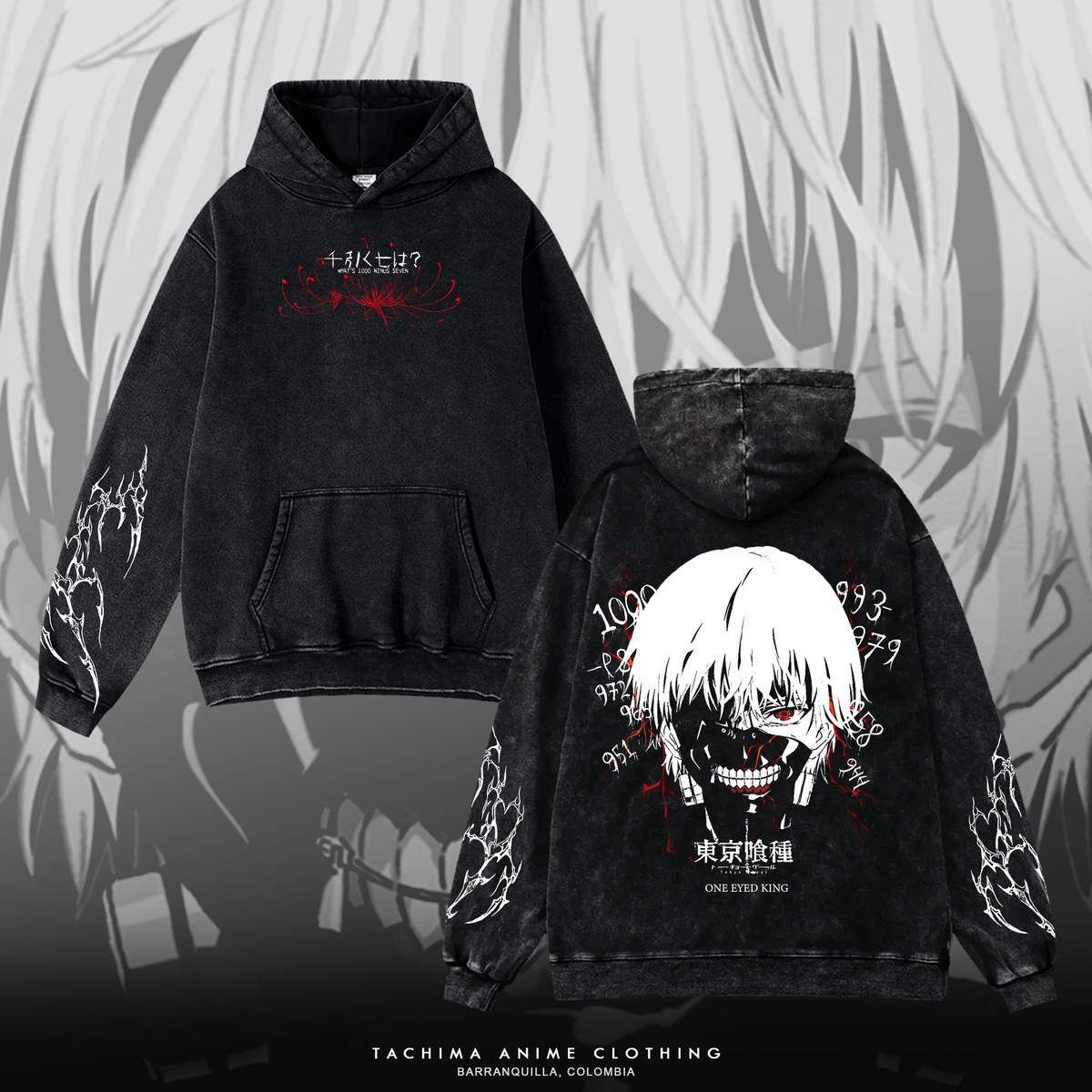 Kaneki: 1000 minus 7 (hoodie)