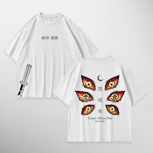Camiseta Kokushibo: Eyes II de Kimetsu no Yaiba, color blanco