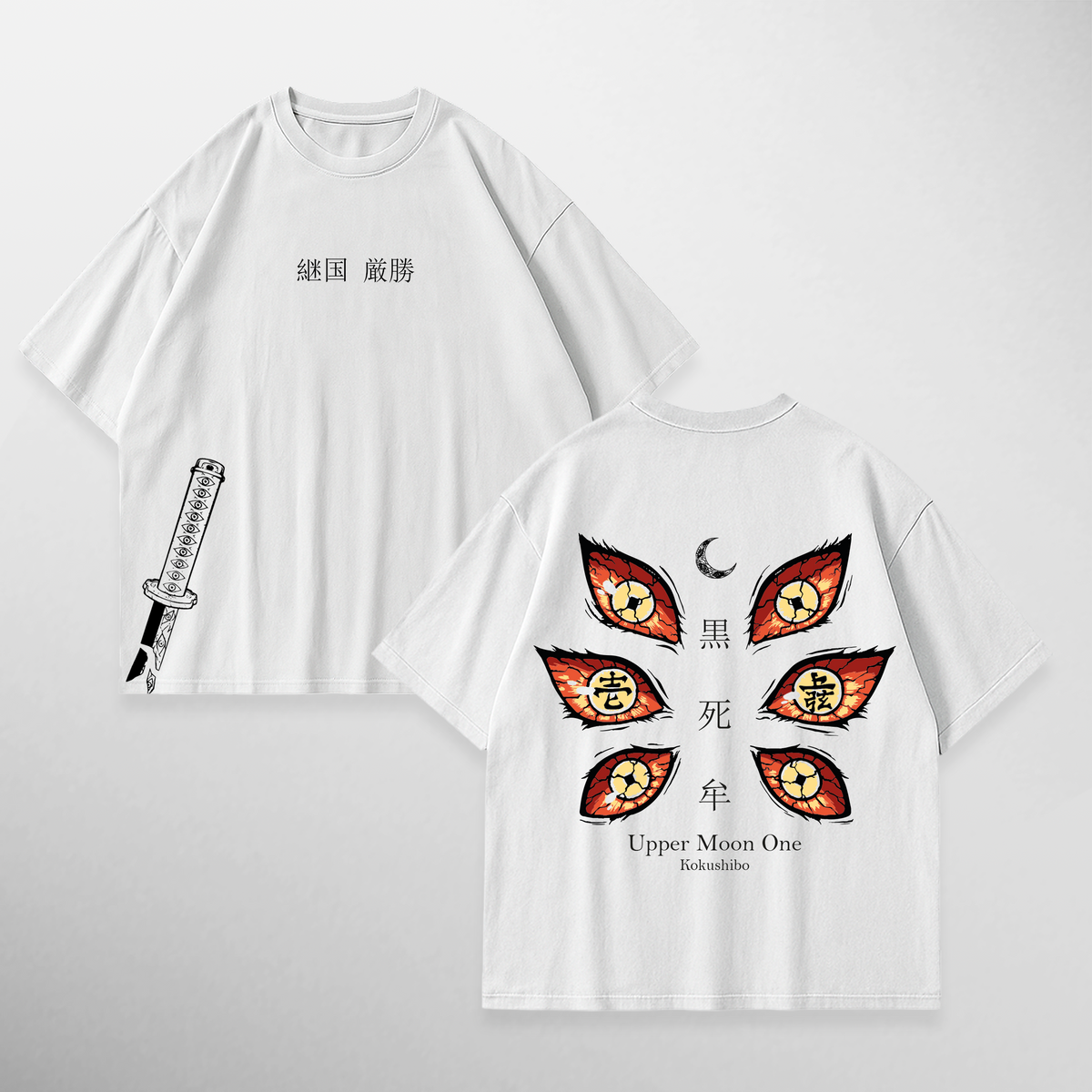 Camiseta Kokushibo: Eyes II de Kimetsu no Yaiba, color blanco