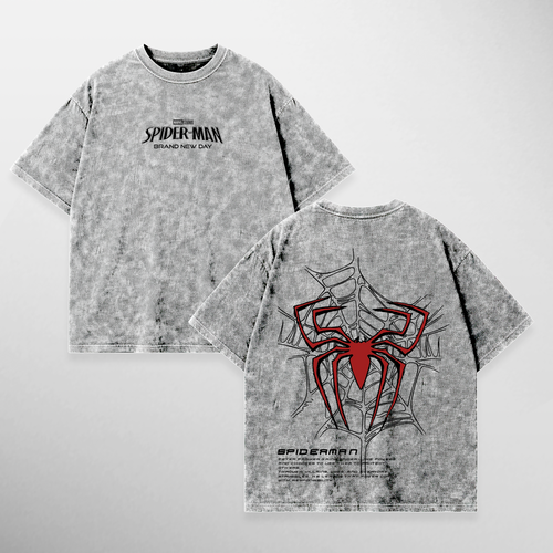 Camiseta Spiderman: Brand new day (Acid wash), color acid wash gris