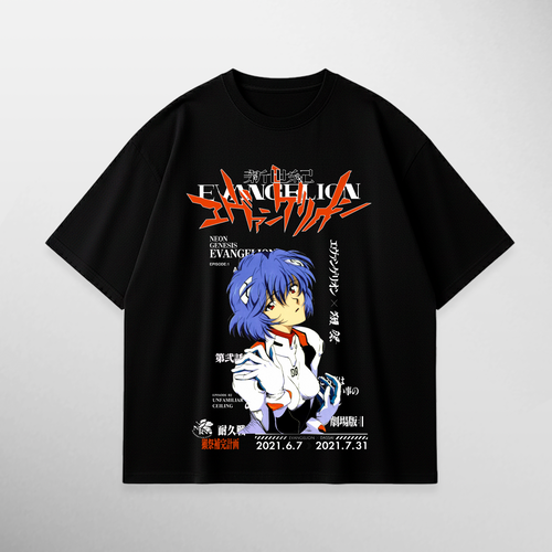 Camiseta Rei Ayanami: Pilot 00 de Evangelion, color negro