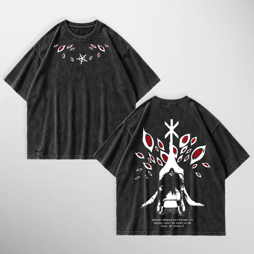 Camiseta Yhwach: The Almighty (Acid Wash) de Bleach, color acid wash negro