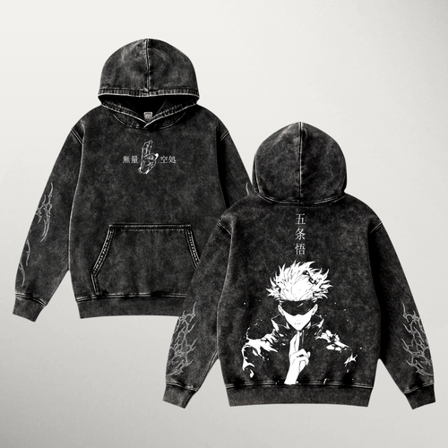 Hoodie Gojo: Unlimited Void de Jujutsu Kaisen, color negro