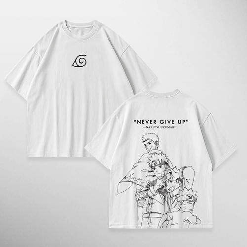 Camiseta Naruto Uzumaki: Never Give Up, color blanco