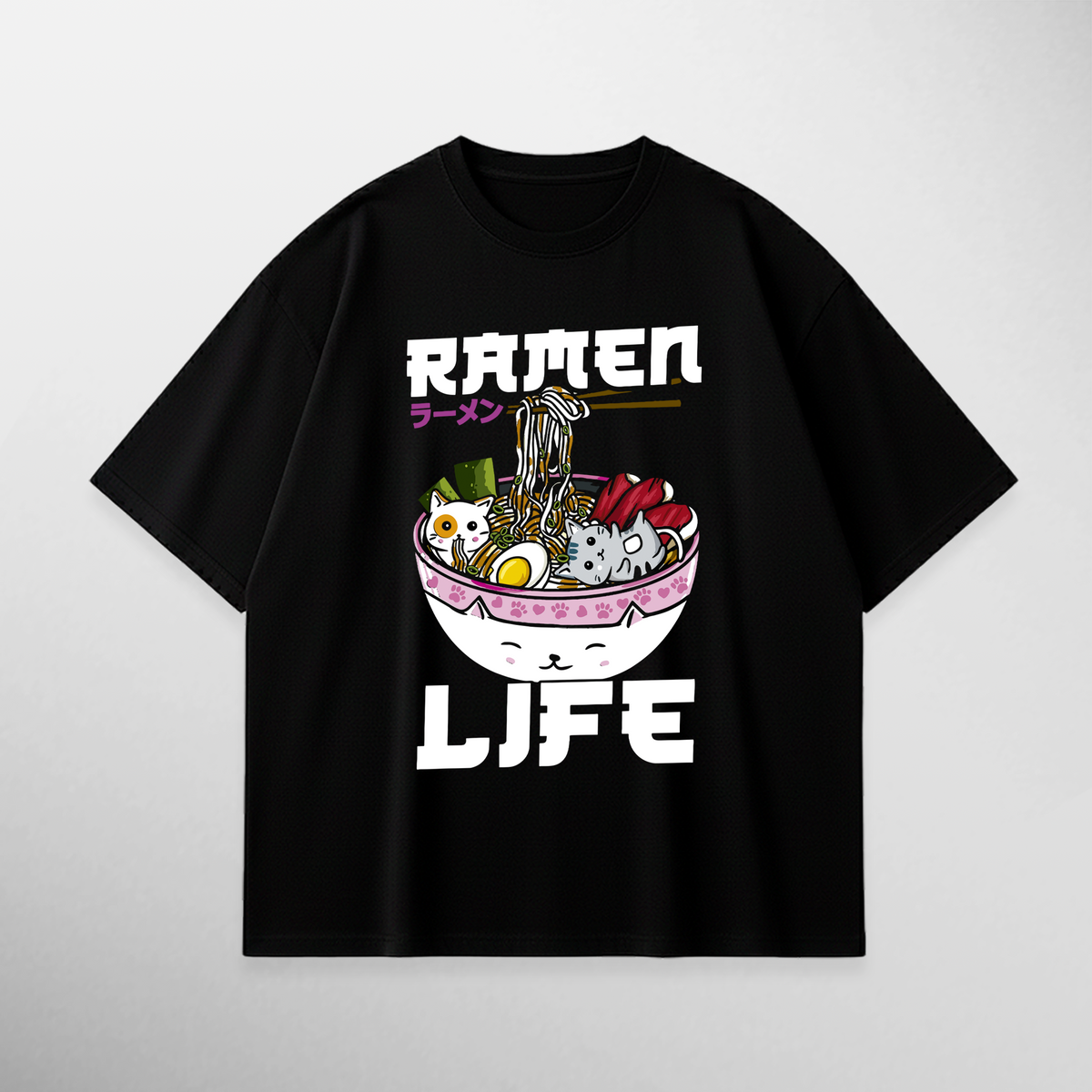 Camiseta Ramen Life, color negro