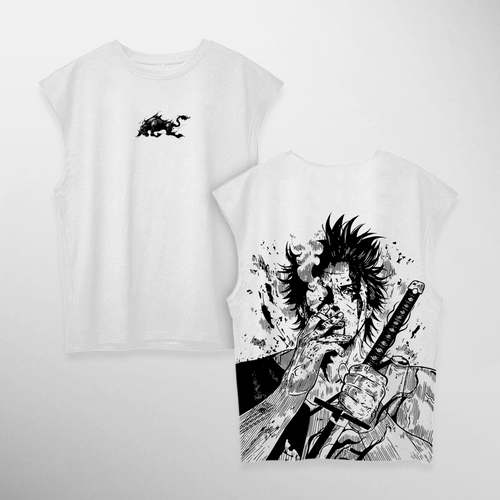 Camiseta manga sisa Yami Sukehiro: Dark Magic de Black Clover, color blanco